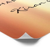 の結婚ウェルカムポスター金ゴールドバラ乾燥 ポスター (角)