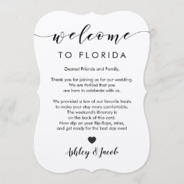 の結婚ウェルカムレター&週末の旅程カード プログラム