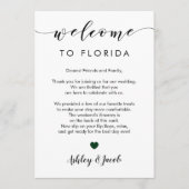 の結婚ウェルカムレター&週末の旅程カード プログラム (正面)