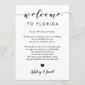 の結婚ウェルカムレター&週末の旅程カード プログラム (正面)