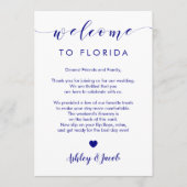 の結婚ウェルカムレター&週末の旅程カード プログラム (正面)