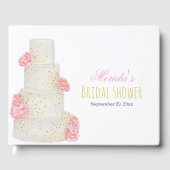 の結婚ウォーターカラーケーキブライダルシャワー ゲストブック (正面)