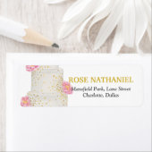 の結婚ウォーターカラーケーキブライダルシャワー ラベル (インサイチュ)