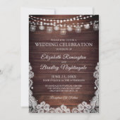 の結婚ウッドラ素朴イツメイスンジャースレースインヴィット 招待状 (正面)