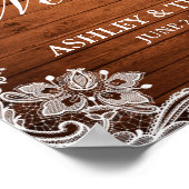 の結婚ウッドラ素朴イトレースバーガンディフローラ ポスター (角)