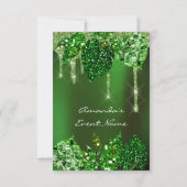 の結婚ウッドラ素朴ンドカリ緑のドリップリーフ 招待状 (裏面)