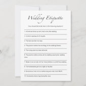 の結婚エチケットおもしろいブライダルシャワーゲームカード 招待状 (正面)