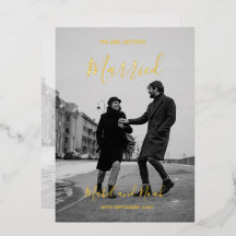 の結婚エレガント白黒写真金ゴールド