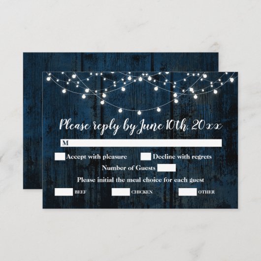 の結婚エンクロージャRSVPカード 出欠カード (正面/裏面)