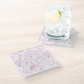 の結婚オーナメントパターン02 ガラスコースター (アングル)