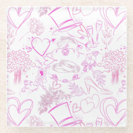 の結婚オーナメントパターン02 ガラスコースター