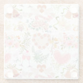 の結婚オーナメントパターン ガラスコースター (裏面)