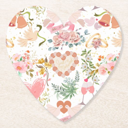 の結婚オーナメントパターン ペーパーコースター (正面)