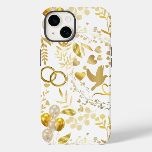 の結婚オーナメントパターン(金ゴールド02) Case-Mate iPhoneケース (裏面)