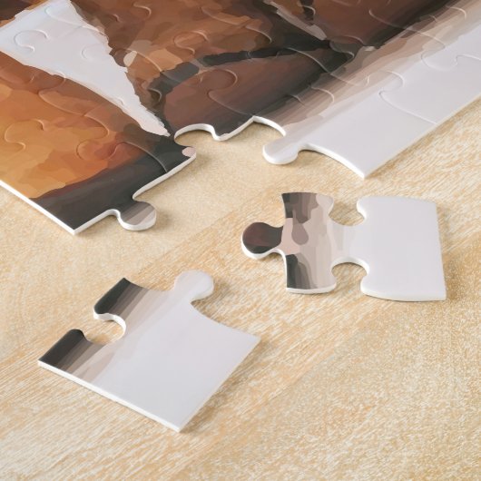 の結婚カウボーイ・ブーツと花 ジグソーパズル (側面)