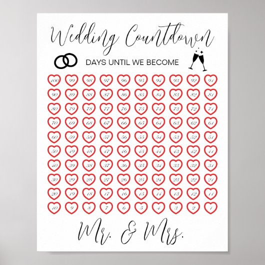 の結婚カウントダウン日がミスター&ミセス ポスター (正面)
