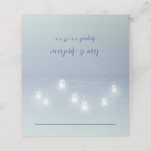 の結婚カジュアルテーマソフトブルーとホワイト プレイスカード (外部開封)