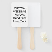 の結婚カスタムはハンドファンを好む – 白い長方形 ハンドファン (正面&裏面)