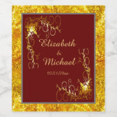 の結婚カスタムボトルワインラベル(3.5インチx 4インチ) ワインラベル (シングルラベル)