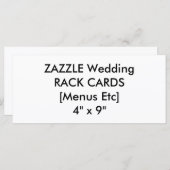 の結婚カスタムメニューおよびプログラムカード4" x 9" メニュー (正面/裏面)