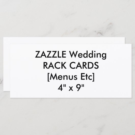 の結婚カスタムメニューおよびプログラムカード4" x 9" メニュー (正面/裏面)