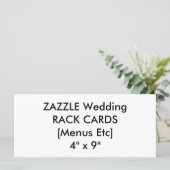 の結婚カスタムメニューおよびプログラムカード4" x 9" メニュー (スタンド正面)