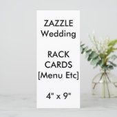 の結婚カスタムメニューとプログラムカード9"x4"垂直 メニュー (スタンド正面)