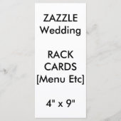 の結婚カスタムメニューとプログラムカード9"x4"垂直 メニュー (正面)