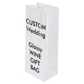 の結婚カスタム抱き枕光沢4.75インチx 13インチ ワインギフトバッグ (正面アングル)