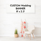の結婚カスタムBanner 8' x 2.5' 横断幕 (インサイチュ)