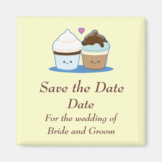の結婚カップケーキ マグネット (正面)