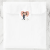 の結婚カップルのシール ラウンドシール (バッグ)