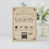 の結婚カップルのタイムラインの最初の愛の日招待状 招待状 (スタンド正面)