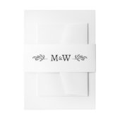 の結婚カップルのモノグラムエレガント植物学 招待状ベリーバンド (正面例)