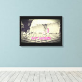 の結婚カップルのレトロスタイル50のダイナー キャンバスプリント (インサイチュ (ウッドフロア))