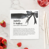 の結婚カップルの事実トレンディーBow白黒 スタンダードランチョンナプキン (インサイチュ)