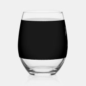 の結婚カップルの名前と日付のクラシック ステムなしワイングラス (右)