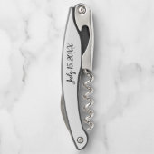 の結婚カップルの白い黒いコルクねじ ソムリエナイフ (裏面)