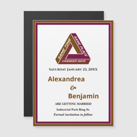 の結婚カップルは日付変更磁気を保存する (正面/裏面)