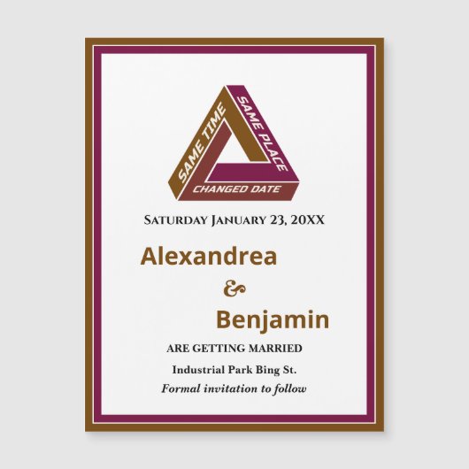 の結婚カップルは日付変更磁気を保存する (正面)