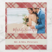 の結婚カップルエレガント写真 ワインラベル (シングルラベル)