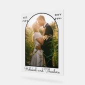 の結婚カップルカスタムのアーチ写真の名前と日付 アクリルサイン (傾斜)