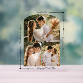 の結婚カップルカスタムフォトコラージュモダンハート アクリルサイン (ニュートラル)