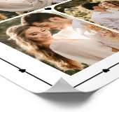 の結婚カップルカスタムフォトコラージュモダンハート ポスター (角)