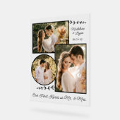 の結婚カップルカスタムフォトコラージュMr.Mrs.キス アクリルサイン (傾斜)