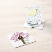 の結婚カップルカスタム写真 スクエアペーパーコースター (インサイチュ)