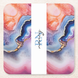 の結婚カップルカスタム写真 スクエアペーパーコースター