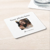 の結婚カップルカスタム写真 スクエアペーパーコースター (アングル)