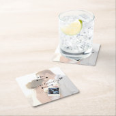 の結婚カップルカスタム写真 スクエアペーパーコースター (インサイチュ)