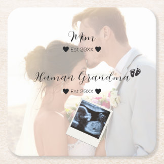 の結婚カップルカスタム写真 スクエアペーパーコースター